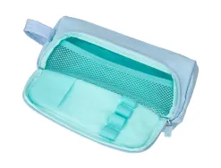 Trousse liderpapel minibag 2 fermetures eclair avec poche interieure coloris bleu pastel 211x100x70mm