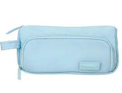 Trousse liderpapel minibag 2 fermetures eclair avec poche interieure coloris bleu pastel 211x100x70mm