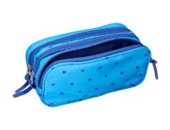 Trousse liderpapel scolaire 3 compartiments coloris bleu