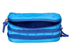 Trousse liderpapel scolaire 3 compartiments coloris bleu