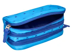 Trousse liderpapel scolaire 3 compartiments coloris bleu