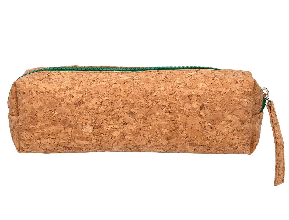 Trousse liderpapel scolaire rectangulaire liege zip coloris 185x55x70mm 1 compartiment coloris naturel