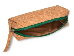 Trousse liderpapel scolaire rectangulaire liege zip coloris 185x55x70mm 1 compartiment coloris naturel