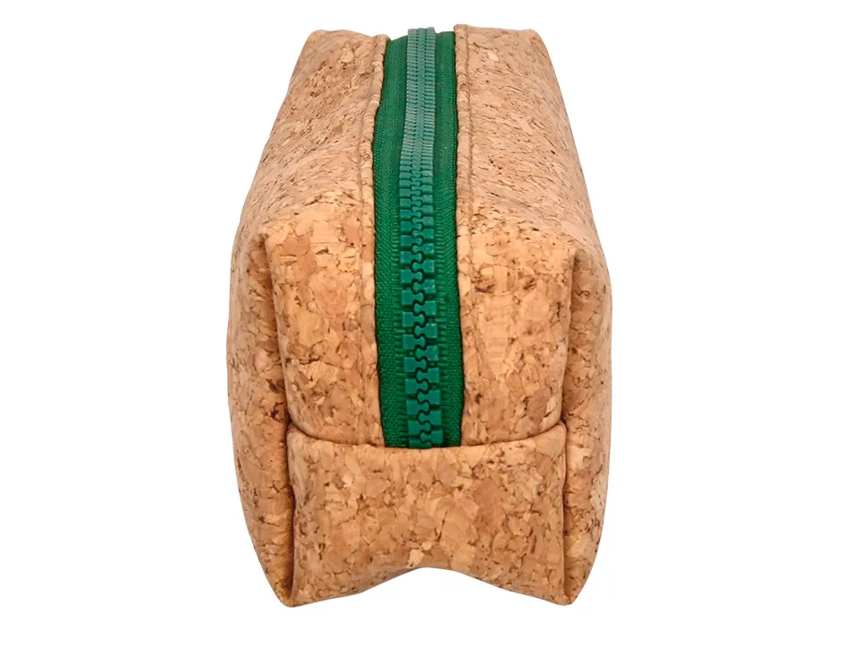 Trousse liderpapel scolaire rectangulaire liege zip coloris 185x55x70mm 1 compartiment coloris naturel