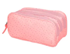 Trousse liderpapel scolaire 3 compartiments coloris rose