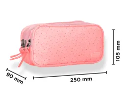 Trousse liderpapel scolaire 3 compartiments coloris rose