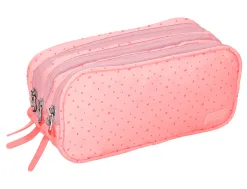 Trousse liderpapel scolaire 3 compartiments coloris rose