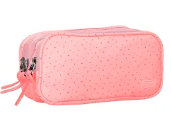 Trousse liderpapel scolaire 3 compartiments coloris rose