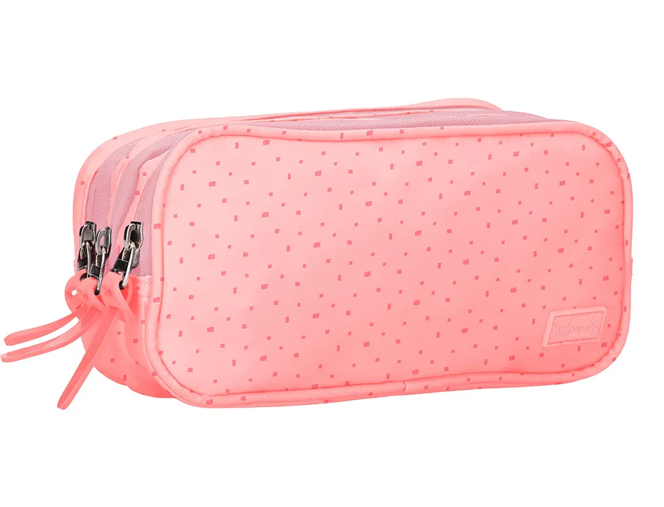 Trousse liderpapel scolaire 3 compartiments coloris rose