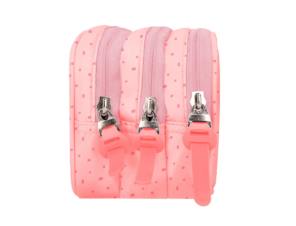 Trousse liderpapel scolaire 3 compartiments coloris rose