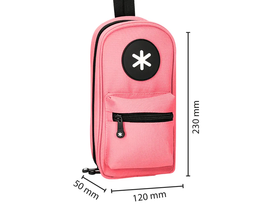 Trousse ovale antartik avec 4 compartiments 230 x 50 x 120 mm corail