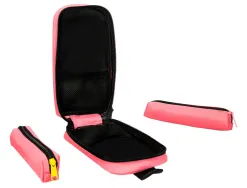 Trousse ovale antartik avec 4 compartiments 230 x 50 x 120 mm corail