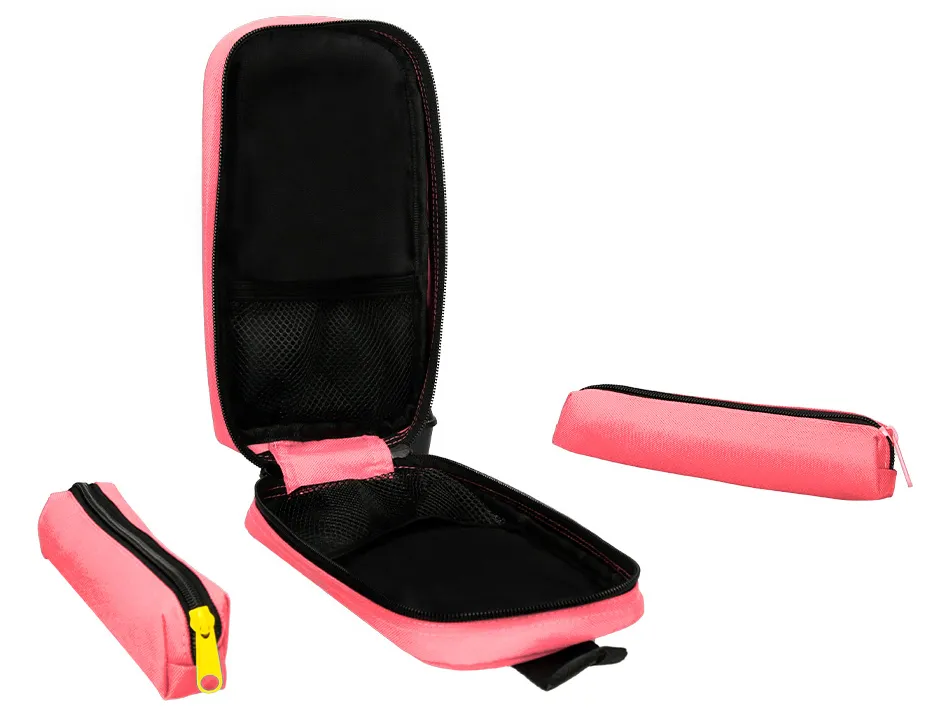 Trousse ovale antartik avec 4 compartiments 230 x 50 x 120 mm corail