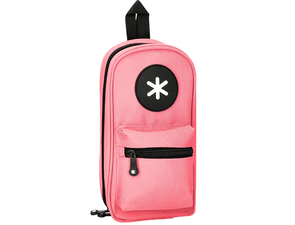 Trousse ovale antartik avec 4 compartiments 230 x 50 x 120 mm corail
