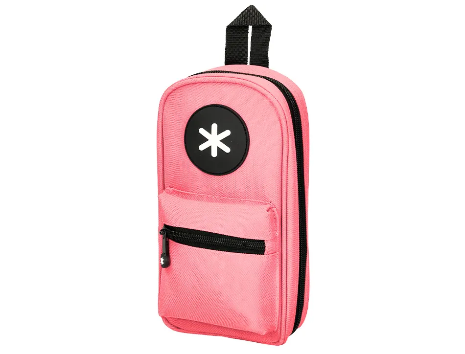 Trousse ovale antartik avec 4 compartiments 230 x 50 x 120 mm corail