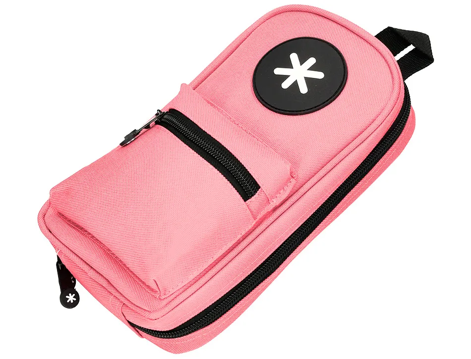 Trousse ovale antartik avec 4 compartiments 230 x 50 x 120 mm corail