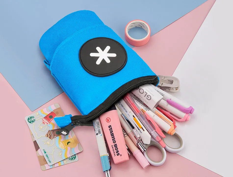Trousse pop-up antartik verticale 190x60x80 mm bleu