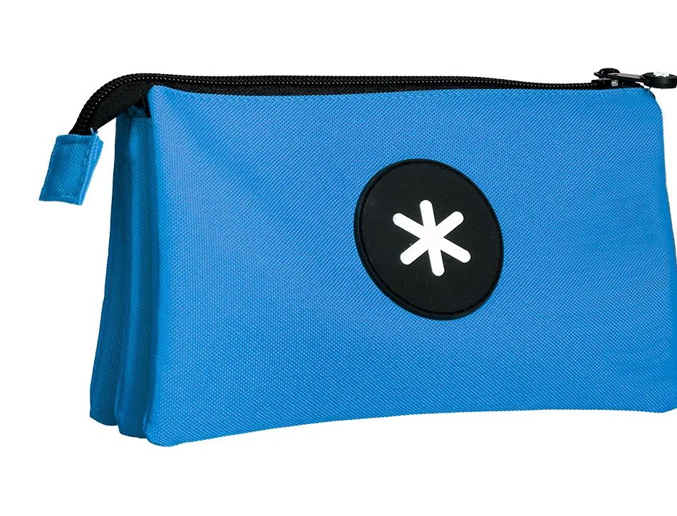 Trousse scolaire antartik plate 3 compartiments 220x30x120mm coloris bleu
