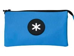 Trousse scolaire antartik plate 3 compartiments 220x30x120mm coloris bleu