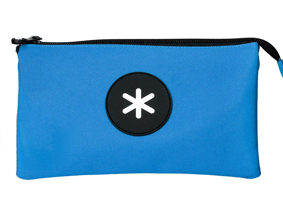 Trousse scolaire antartik plate 3 compartiments 220x30x120mm coloris bleu