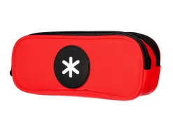 Trousse scolaire antartik ovale 2 compartiments 210x60x80mm coloris rouge
