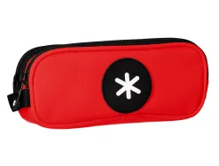 Trousse scolaire antartik ovale 2 compartiments 210x60x80mm coloris rouge