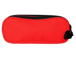 Trousse scolaire antartik ovale 2 compartiments 210x60x80mm coloris rouge