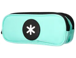 Trousse scolaire antartik ovale 2 compartiments 210x60x80mm coloris vert menthe