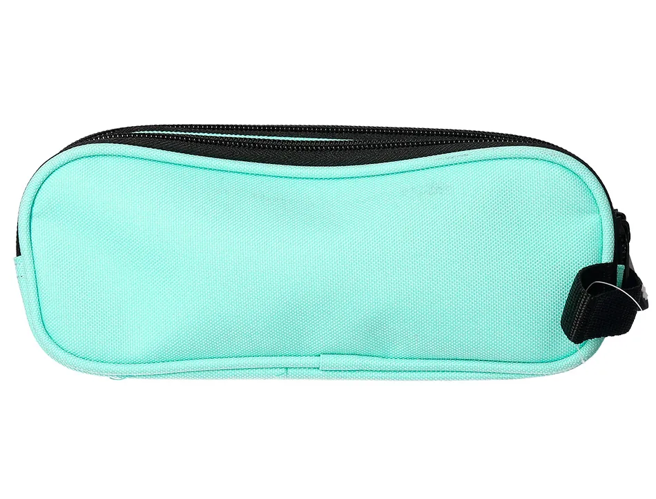 Trousse scolaire antartik ovale 2 compartiments 210x60x80mm coloris vert menthe