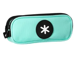 Trousse scolaire antartik ovale 2 compartiments 210x60x80mm coloris vert menthe