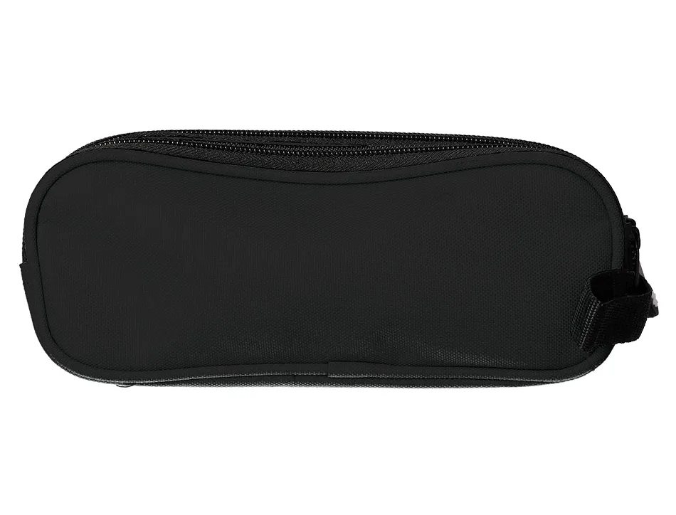 Trousse scolaire antartik ovale 2 compartiments 210x60x80mm coloris noir