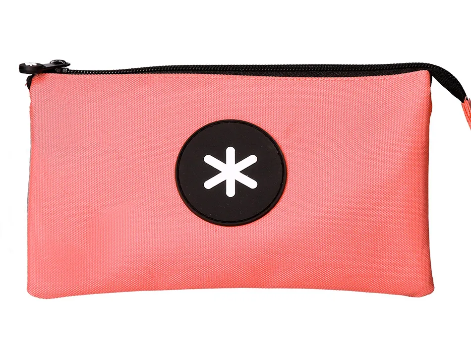 Trousse scolaire antartik plate 3 compartiments 220x30x120mm coloris corail