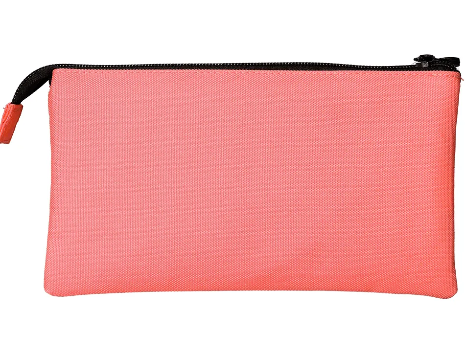 Trousse scolaire antartik plate 3 compartiments 220x30x120mm coloris corail