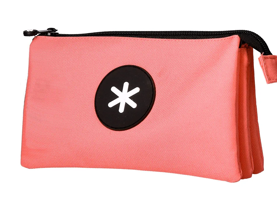 Trousse scolaire antartik plate 3 compartiments 220x30x120mm coloris corail
