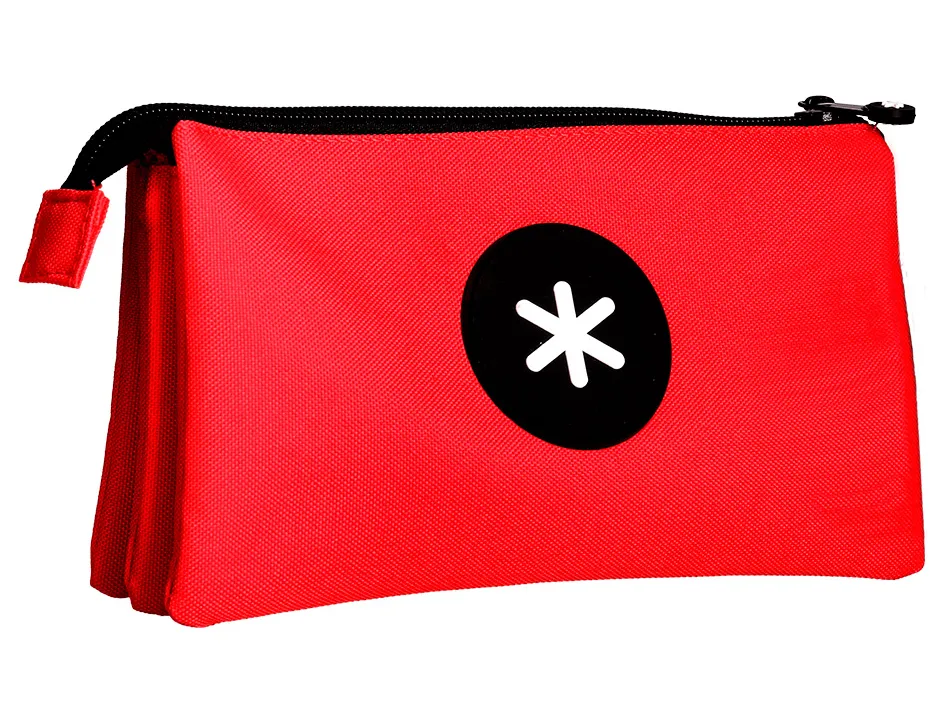 Trousse scolaire antartikplate 3 compartiments220x30x120mm coloris rouge