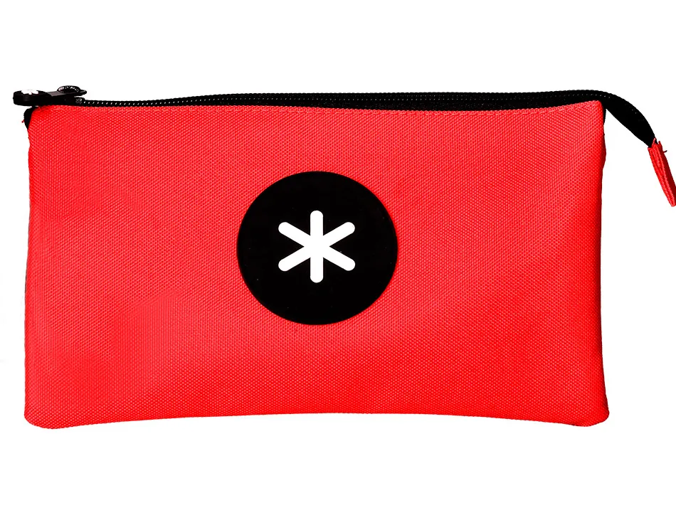 Trousse scolaire antartikplate 3 compartiments220x30x120mm coloris rouge