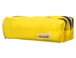 Trousse scolaire liderpapel large rectangulaire 3 compartiments 185x80x70mm coloris jaune