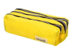 Trousse scolaire liderpapel large rectangulaire 3 compartiments 185x80x70mm coloris jaune