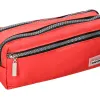 Trousse scolaire liderpapel large rectangulaire 3 compartiments 210x80x85mm coloris rouge