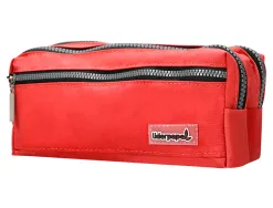 Trousse scolaire liderpapel large rectangulaire 3 compartiments 210x80x85mm coloris rouge