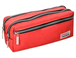 Trousse scolaire liderpapel large rectangulaire 3 compartiments 210x80x85mm coloris rouge