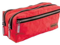 Trousse scolaire liderpapel large rectangulaire 3 compartiments 210x80x85mm coloris rouge