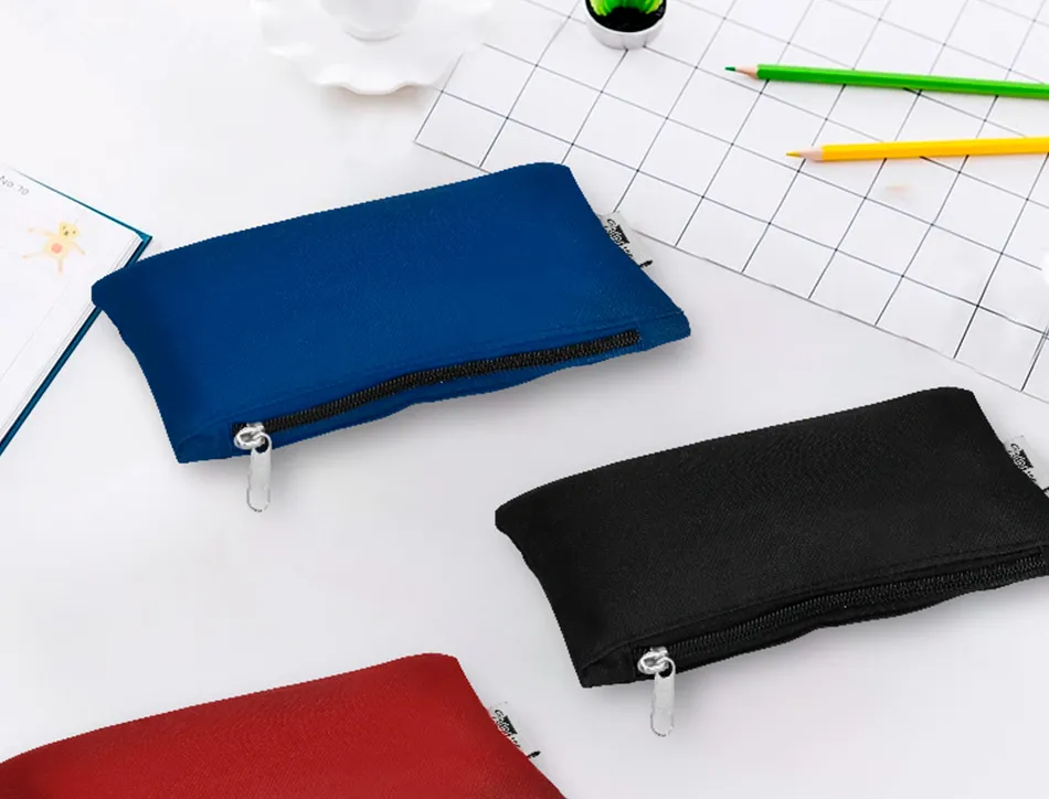 Trousse scolaire liderpapel plate fourre-tout compartiment fermeture zip usage journalier 200x100mm coloris assortis