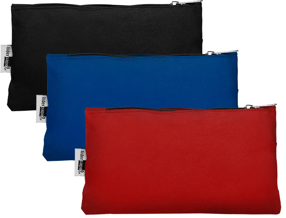 Trousse scolaire liderpapel plate fourre-tout compartiment fermeture zip usage journalier 200x100mm coloris assortis