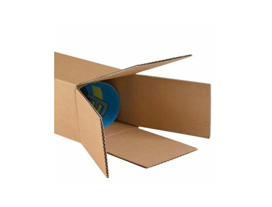 Tube d expedition carre cartonkraft recycle simple cannelureprotection renforcee aux extremites 15x15x60cm