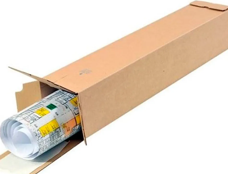 Tube d'expedition carre q-connect carton 1020x150x150mm 3mm epaisseur grande resistance protection objets cylindriques