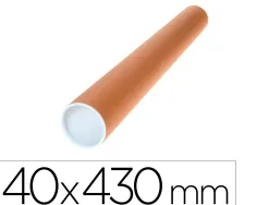 Tube porte-documents q-connectcarton encolle 1,8mm format a3/a2 40x430mm couvercle plastique tres resistant