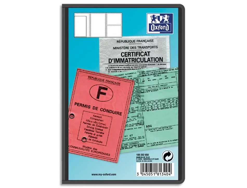 Étui protection elba pvc 20/100e 95x145mm spécifique multi-papiers voiture