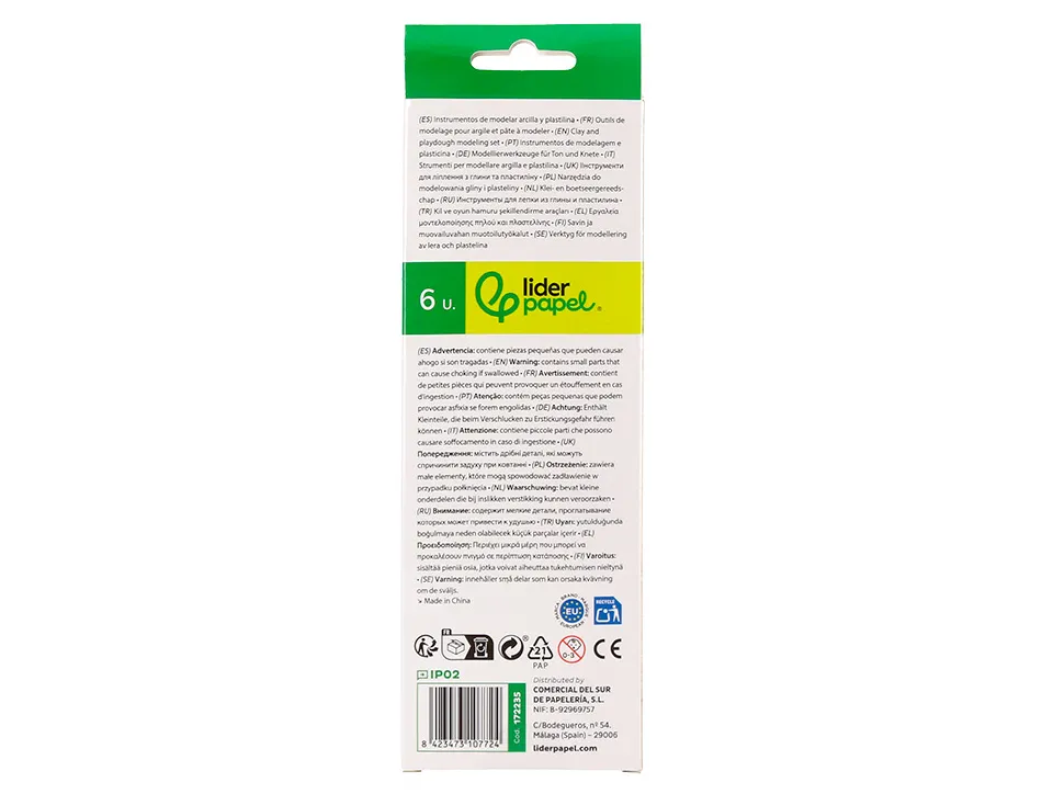 Ustensiles liderpapel pour pate a modeler et argile set 6 pieces assorties