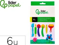 Ustensiles liderpapel pour pate a modeler set 6 pieces assorties